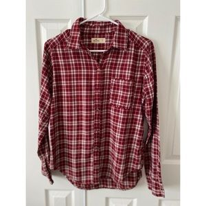 Women’s Red Hollister Plaid Shirt - Size S